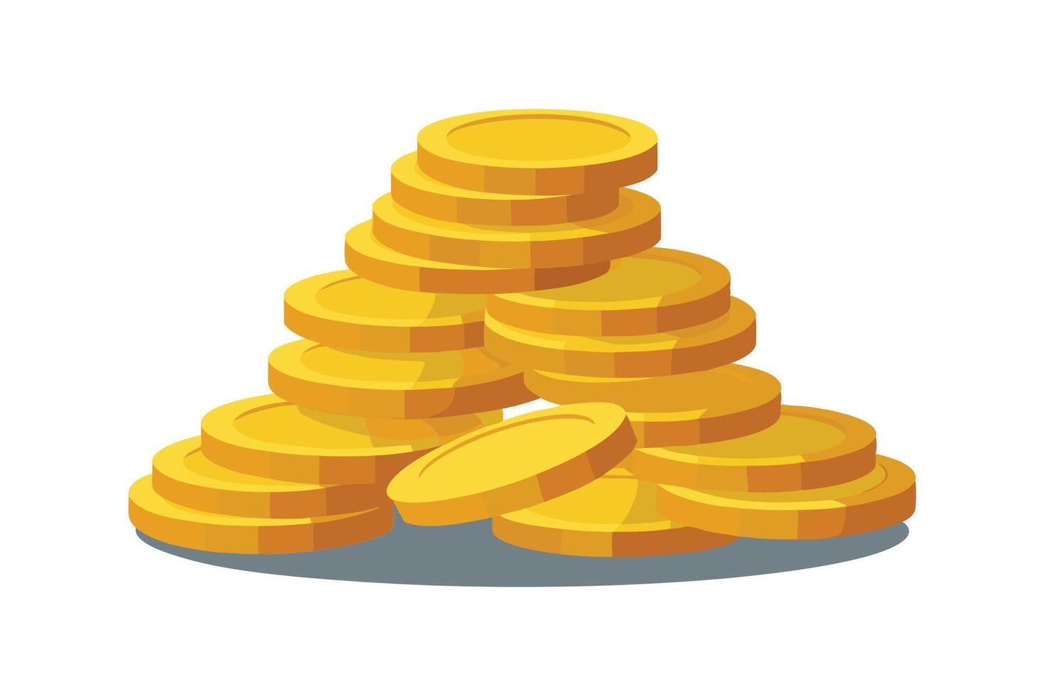 Gold Coins Stack - Shiny Metallic Money Illustration for Wealth and Investment Art vector