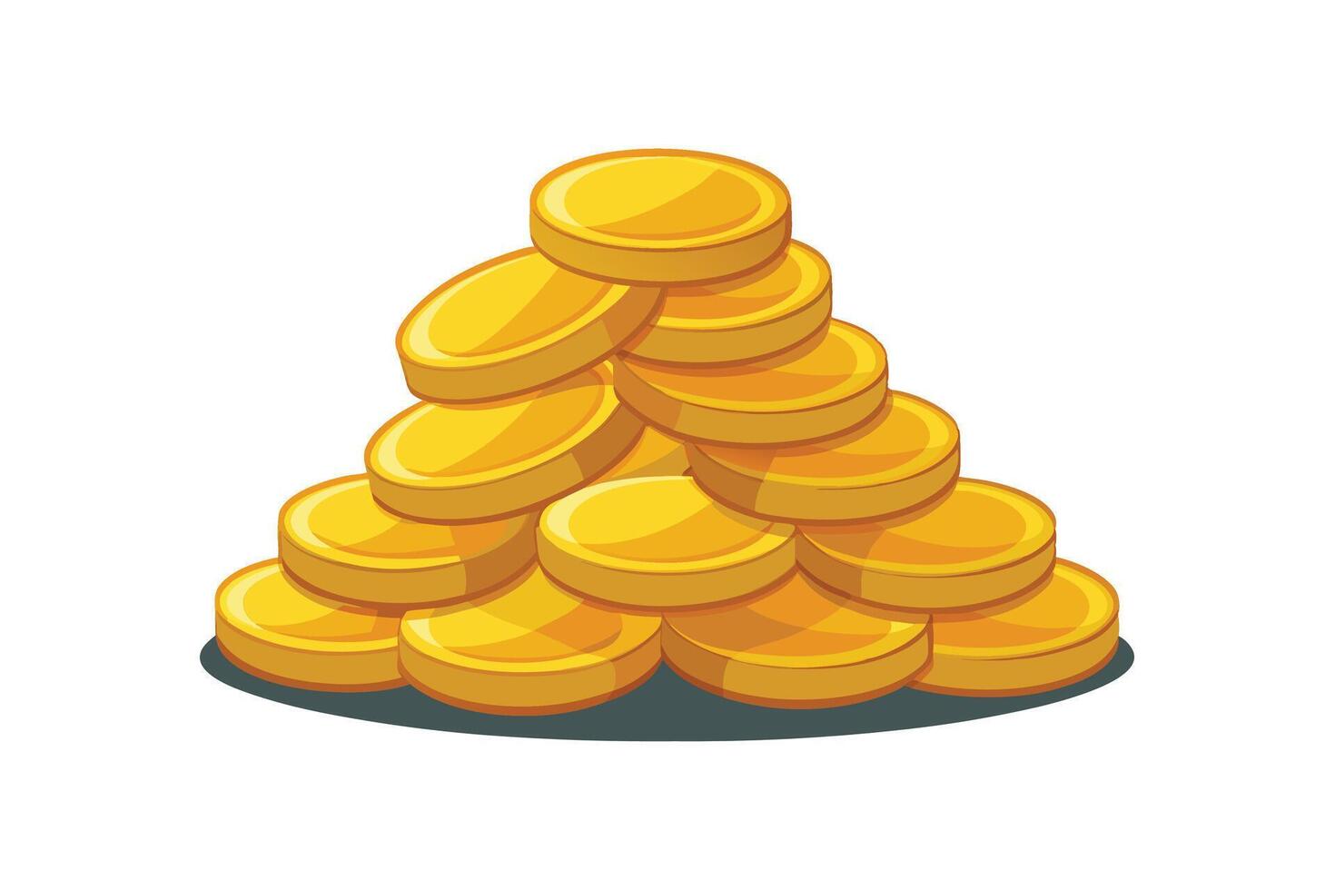 Shiny Gold Coins Illustration - Metallic Money Stack for Finance and Investment Design vector