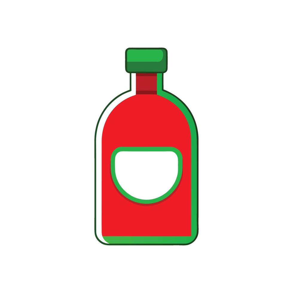 Mexican Salsa Sauce Bottle - Spicy Condiment Illustration with Festive Label for Culinary Art vector