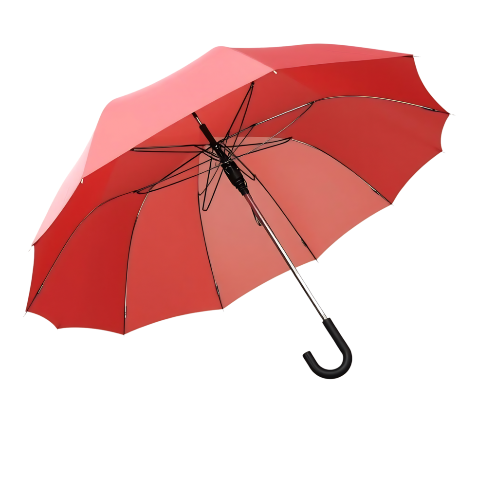 Red umbrella, open, isolated on transparent background png
