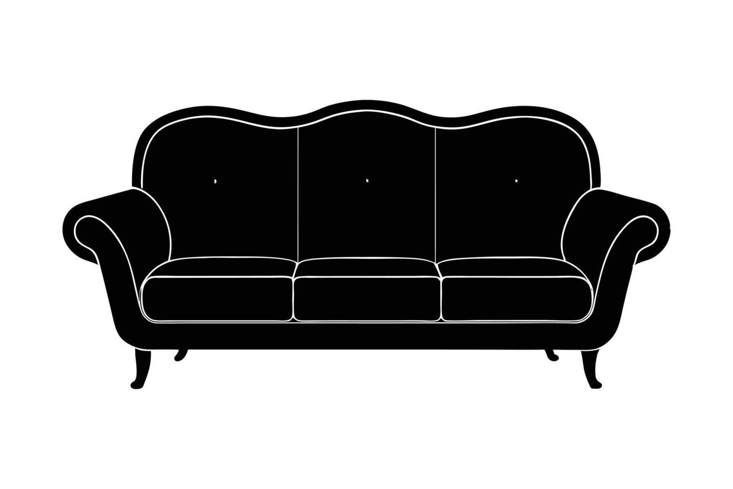 Furniture Sofa Illustration - Modern Minimalist Icon for Home Decor Design vector