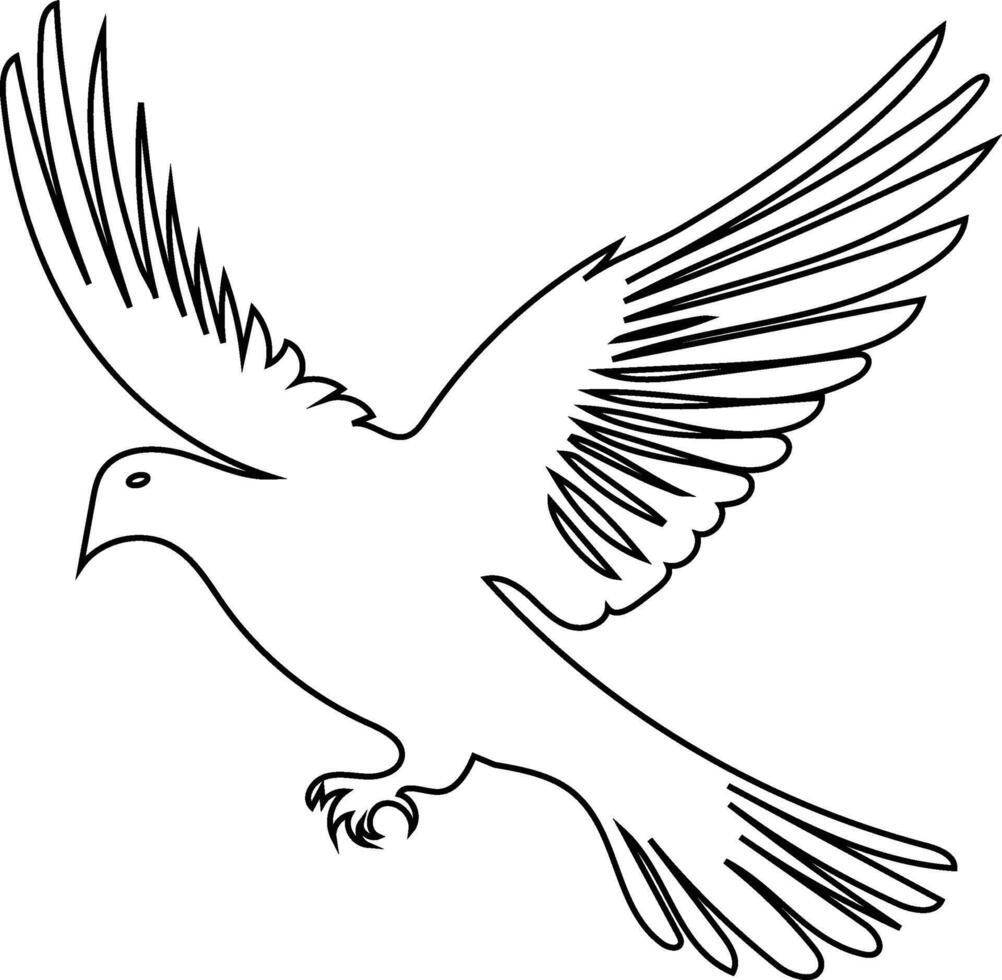 Unique Dove Bird Silhouette Designs for Wedding Invitations vector