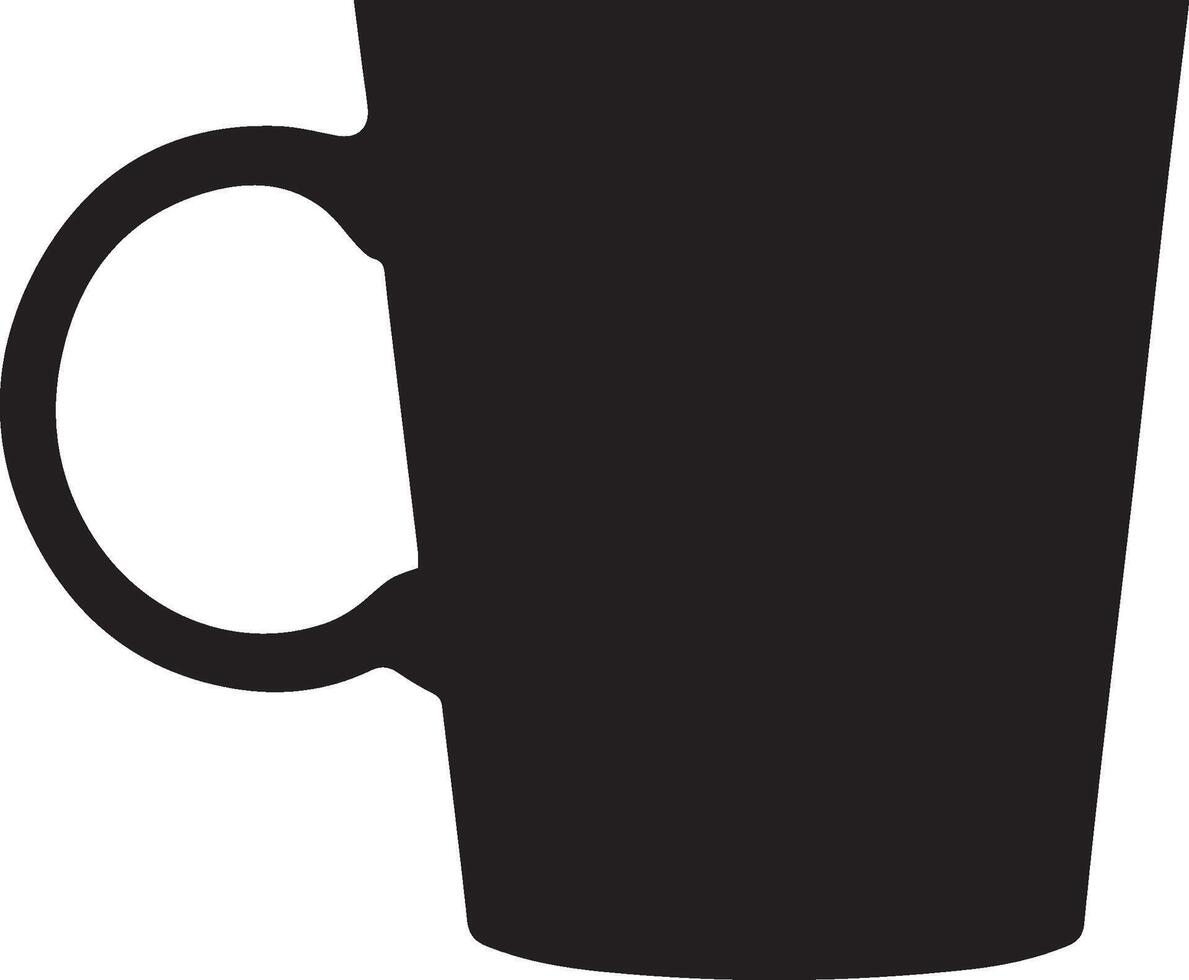 High-Quality Mug Icon Art in Silhouette Style vector