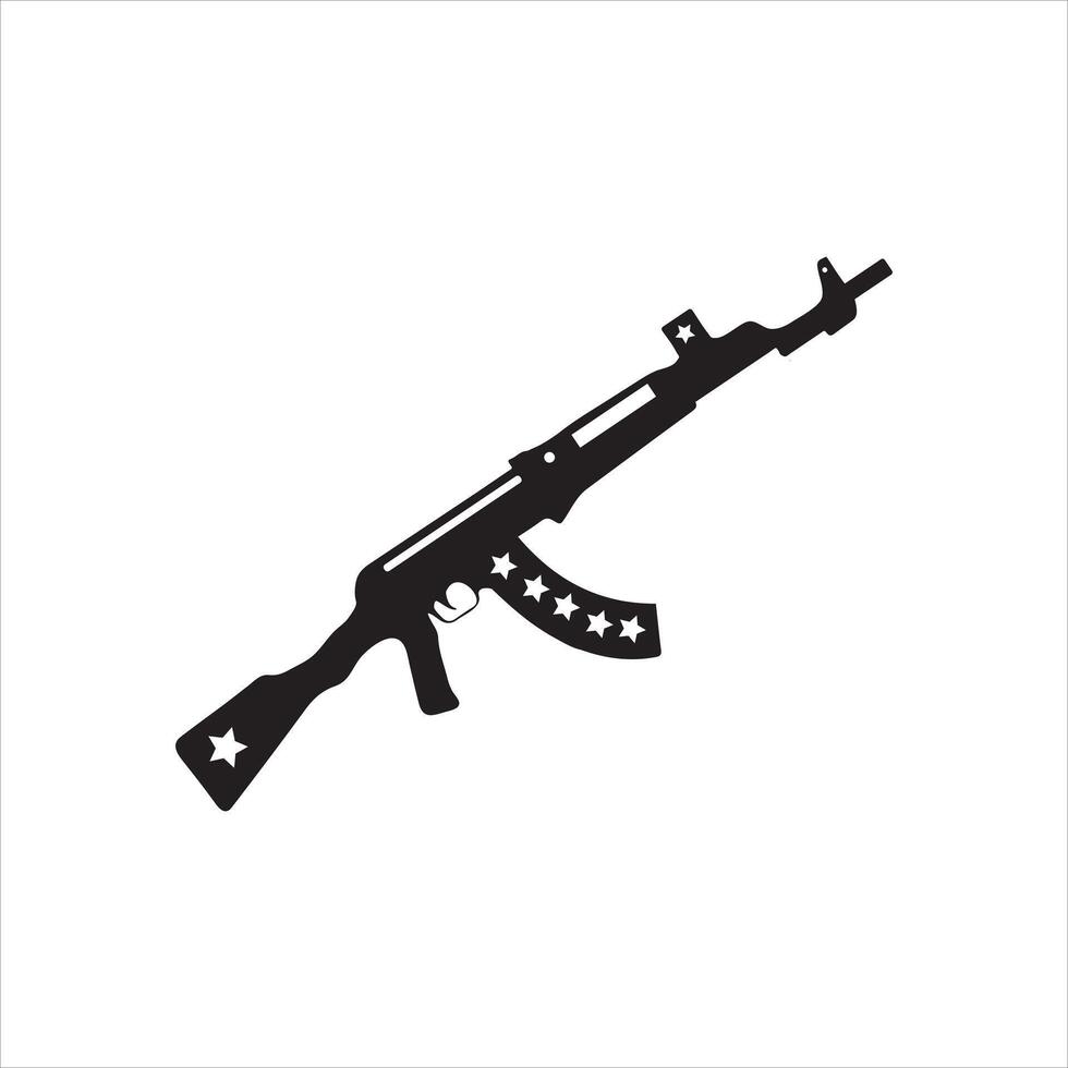 Gun Silhouette Designs in Graphic Projects vector