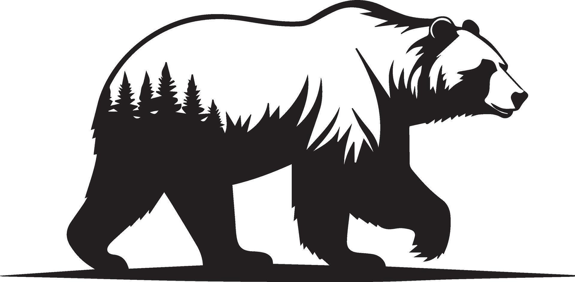 Bold Bears Silhouette Designs for Custom T-shirts and Apparel vector