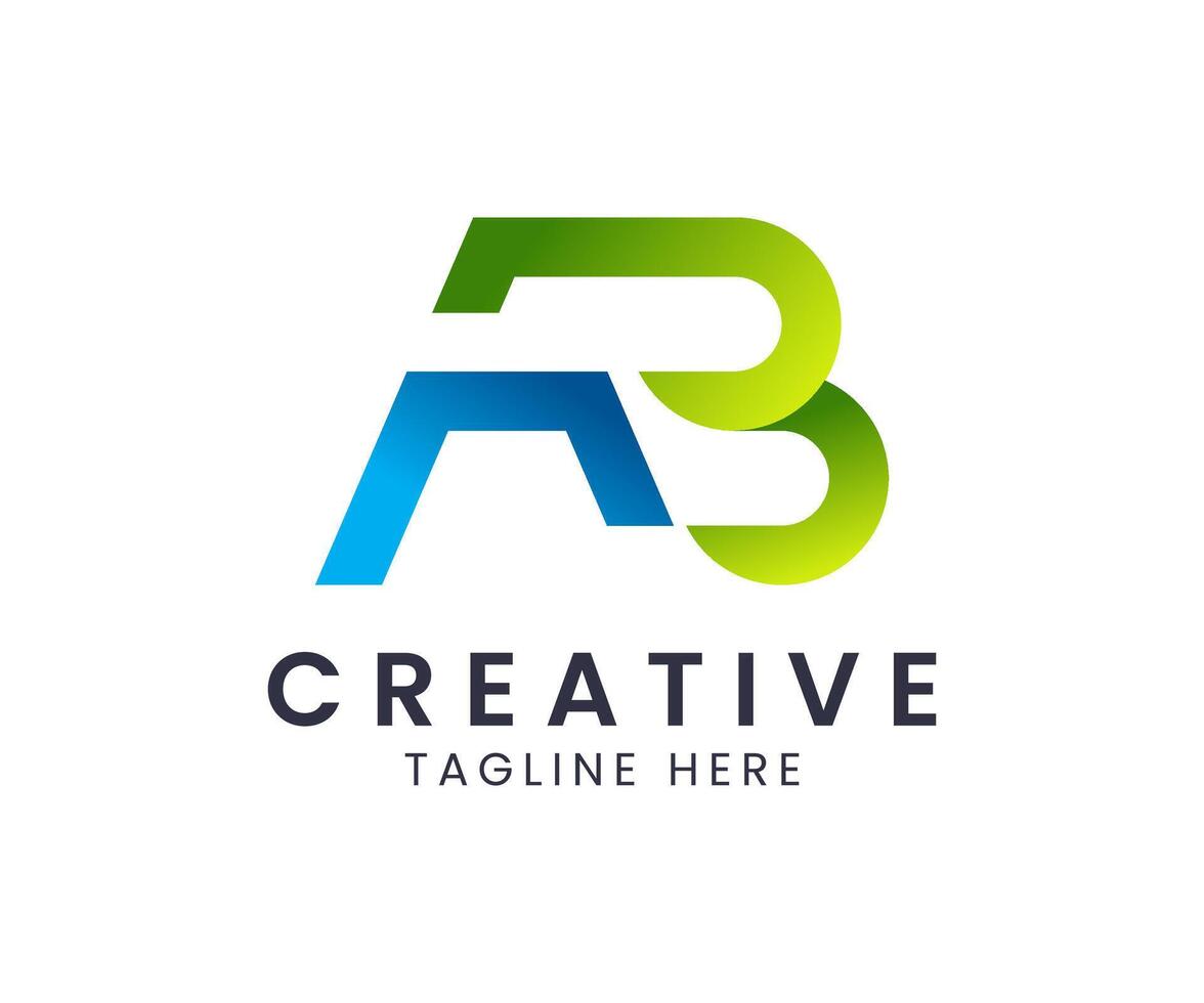 AB letter abstract initial colorful gradient logo design for modern and creative business. vector