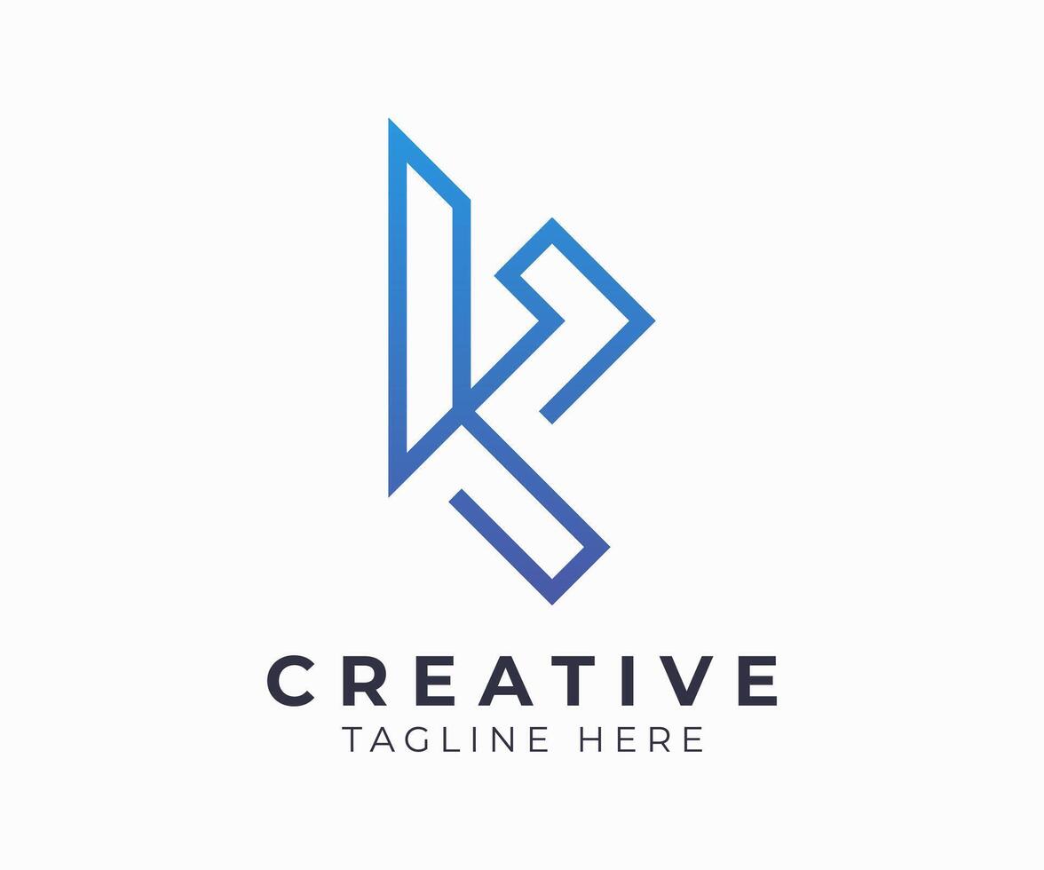 K letter abstract logo template design with modern style for creative business. vector