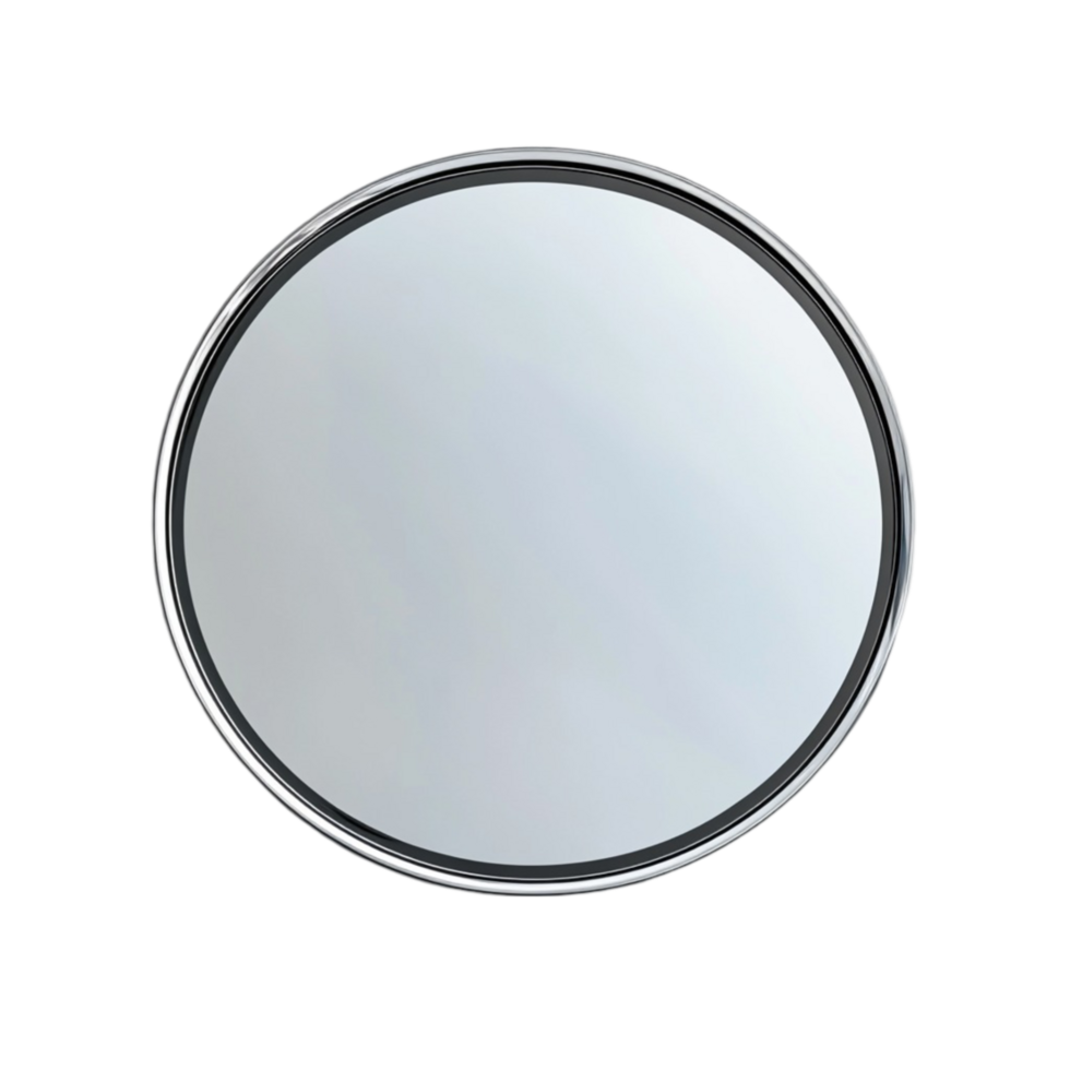 Round Handheld Mirror with Black Frame png