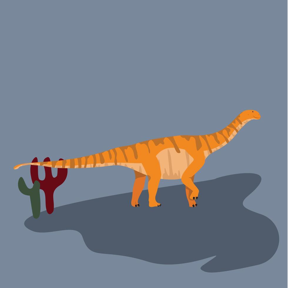 Shunosaurus Herbivore Long-necked with a clubbed tail, found in river valleys vector