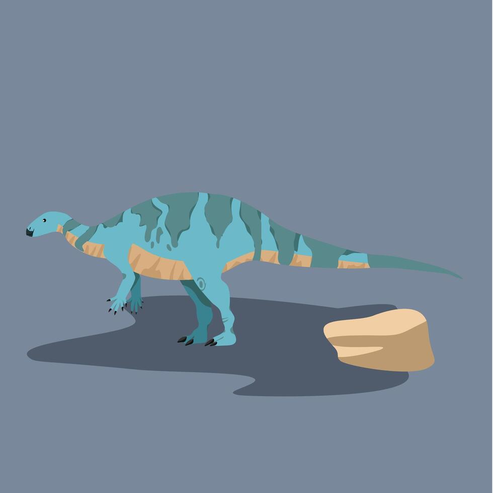 Camptosaurus Herbivore Duck-billed dinosaur, lives near rivers and plains vector
