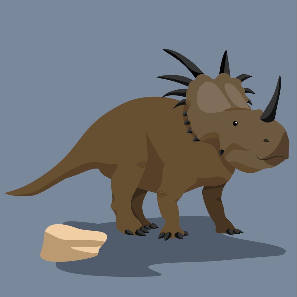 Styracosaurus Herbivore Spiked-frilled dinosaur, found near forests and rivers vector