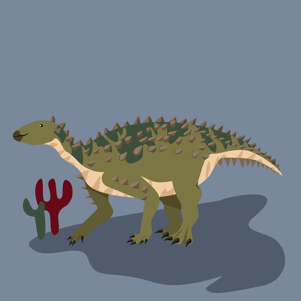 escelidosaurio herbívoro blindado con pequeño Picos, por edades en el suelo vector