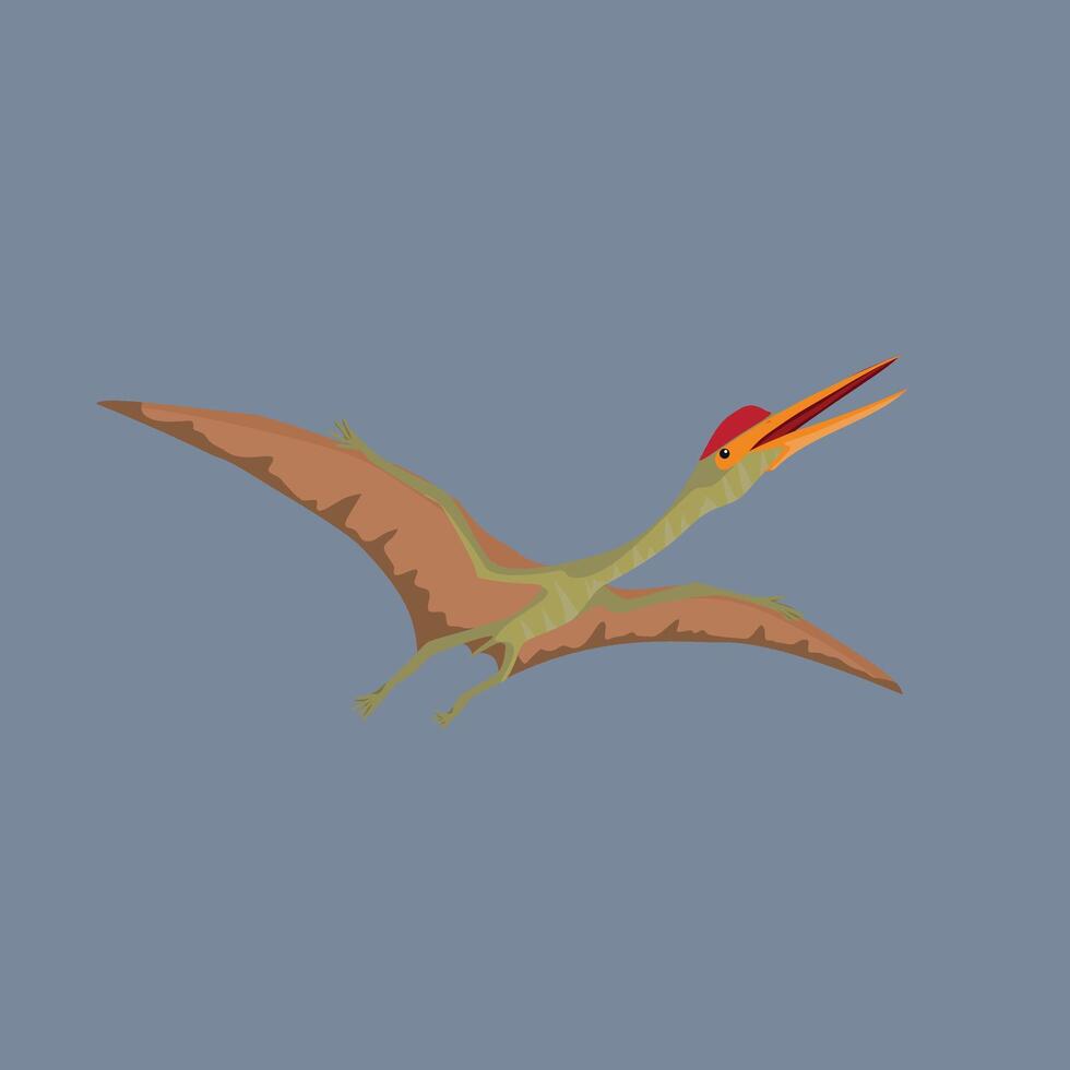 Quetzalcoatlus Dinosaur Carnivore Giant pterosaur, hunts fish and small animals. vector