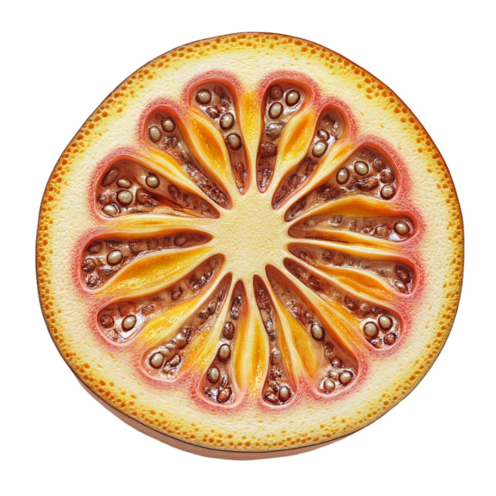 Cut Grapefruit on Transparent Background png