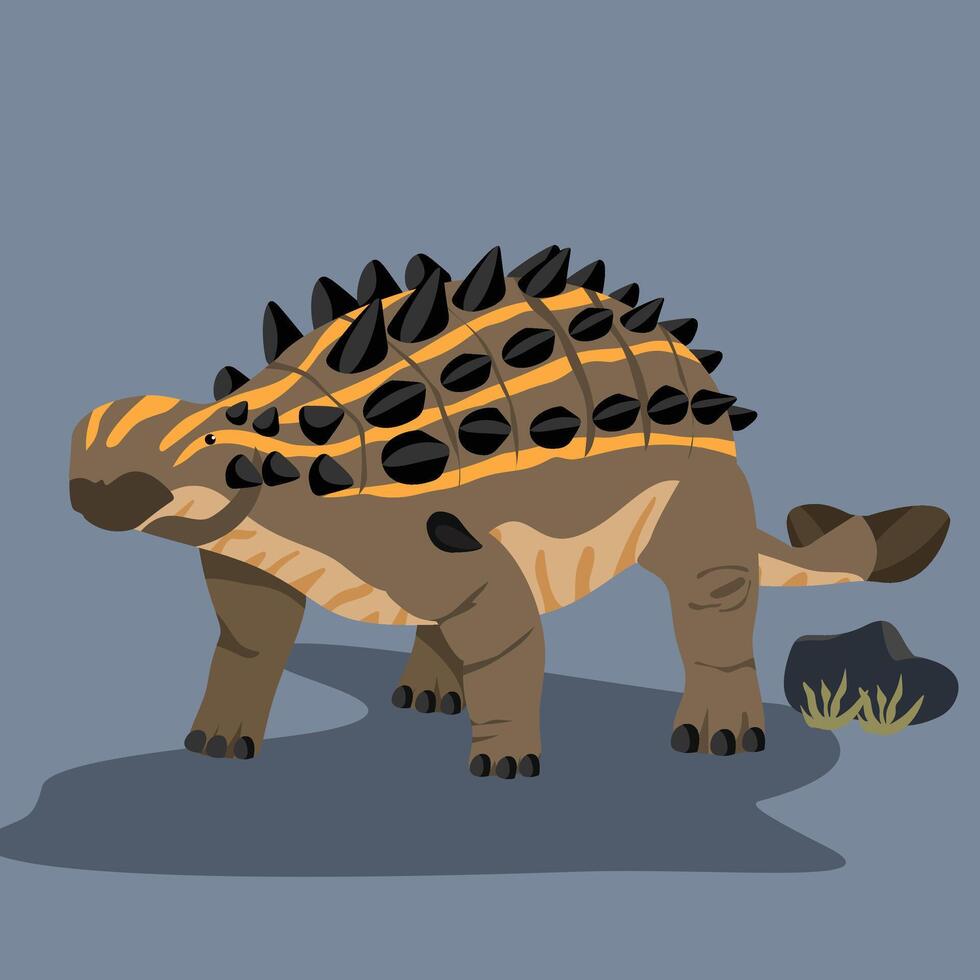 Euoplocephalus Herbivore Armored with a clubbed tail, lives on the forest floor vector
