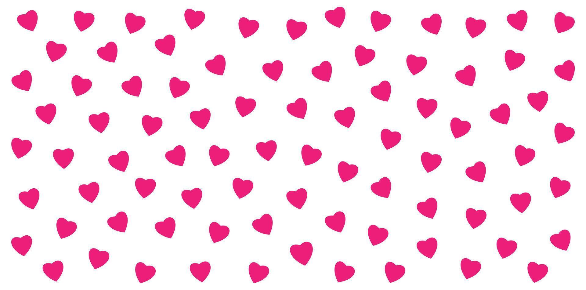 Pink hearts pattern on a white background. Repeating seamless design for Valentine's Day. vector