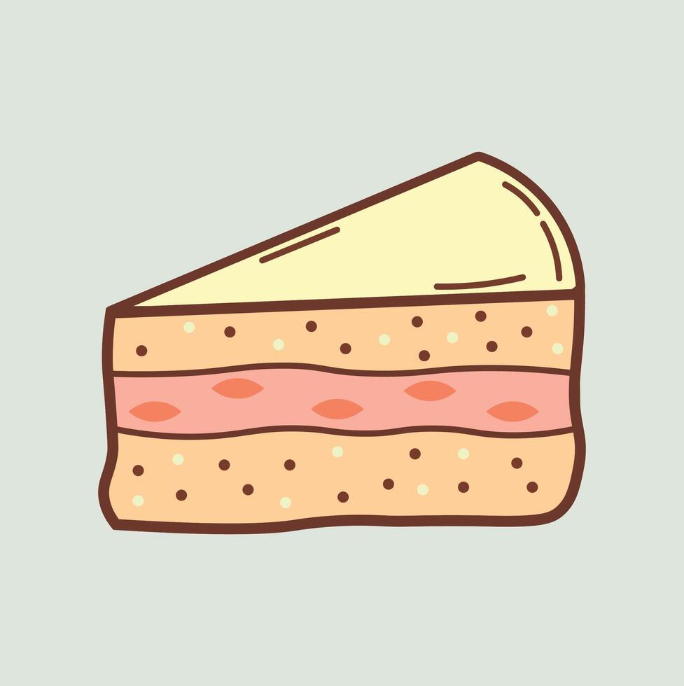 Cake Flat Design Dessert Icon vector