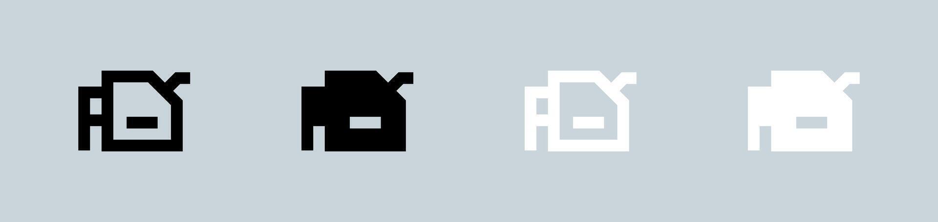 Pump icon set in black and white. Motor signs illustration. vector