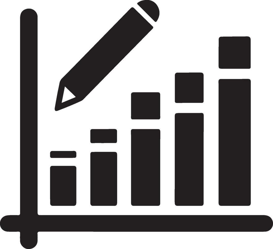 Data analysis chart silhouette. vector