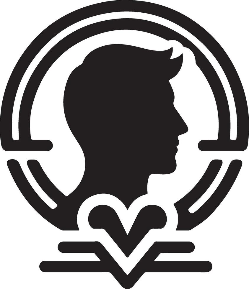 Man logo icon silhouette. vector