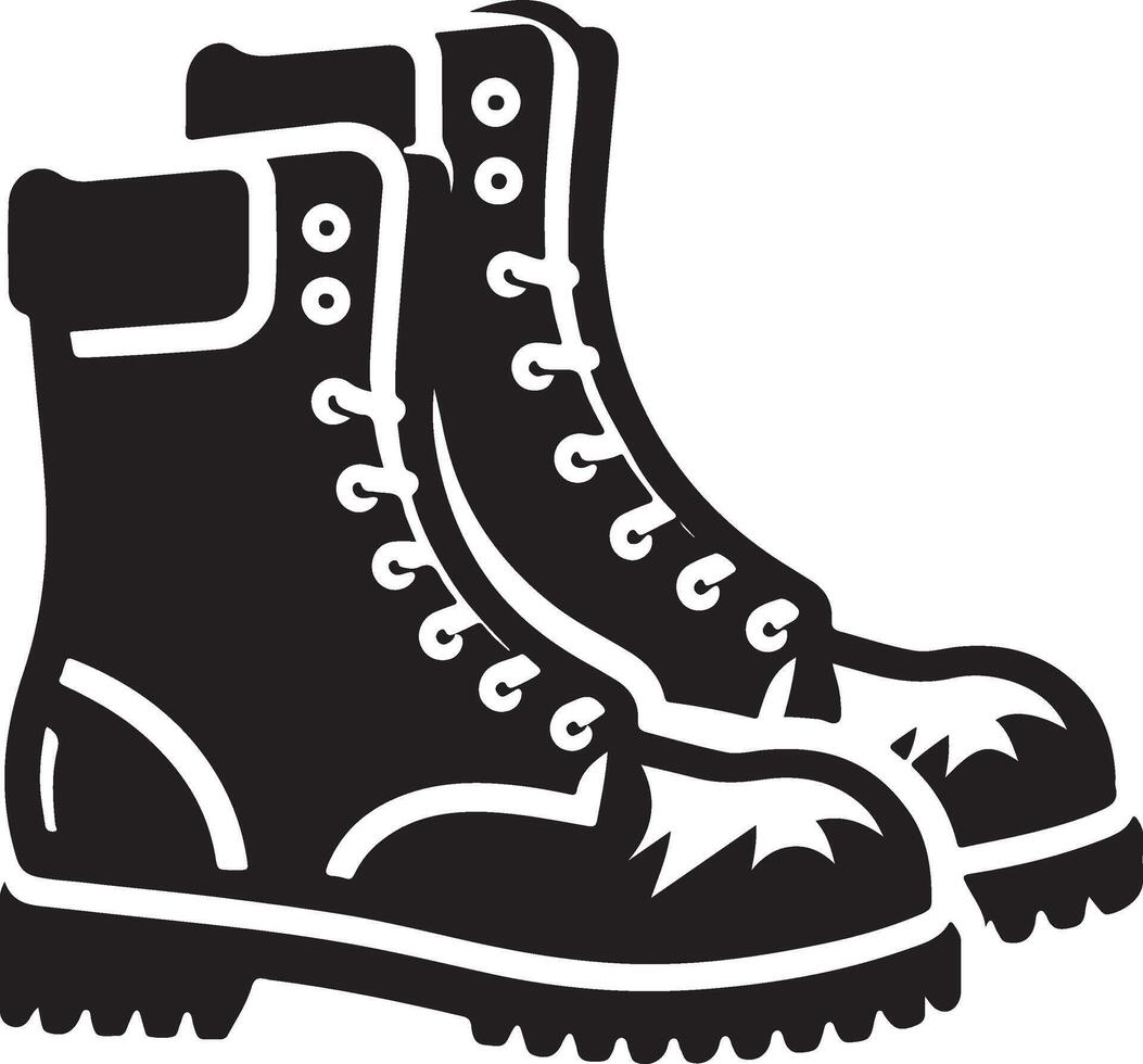 Silhouette of snow boot isolated on white background. vector