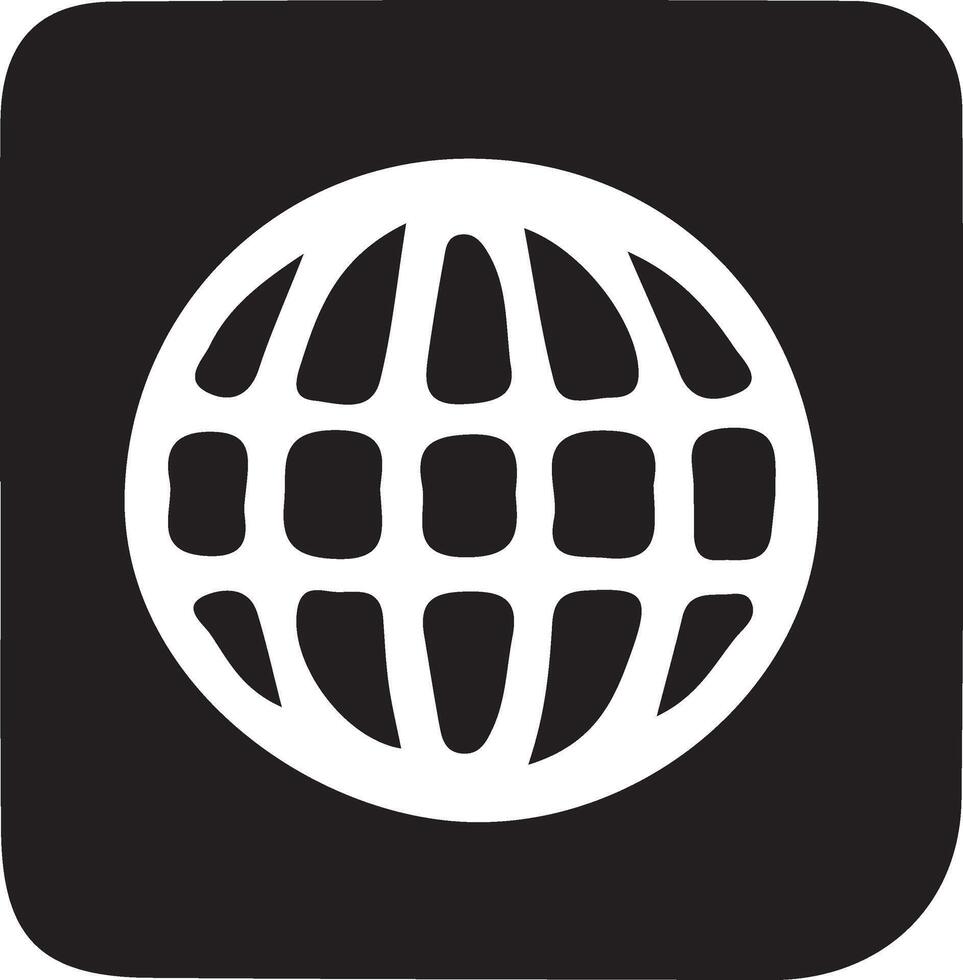 Black and white Internet icon. vector