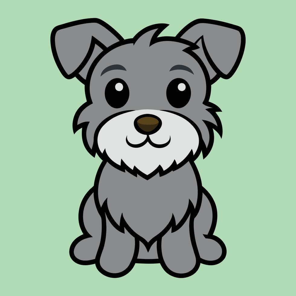 Illustration of a Playful Baby Cesky Terrier Dog Sitting vector