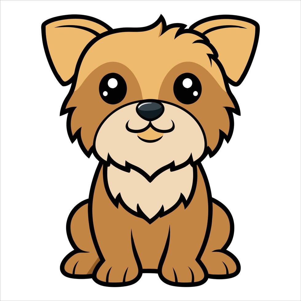 Cartoon Brussels Griffon Dog sitting Clipart Design vector