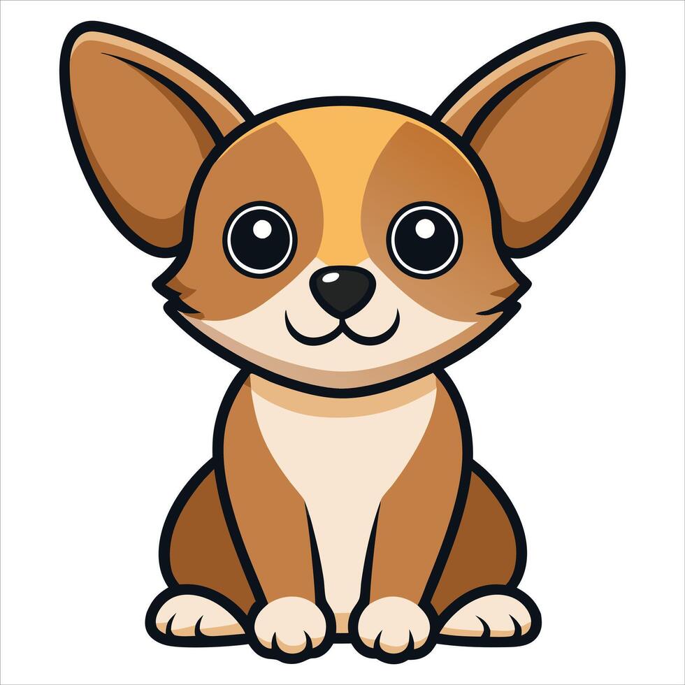 Playful Baby Chihuahua Dog Illustration vector
