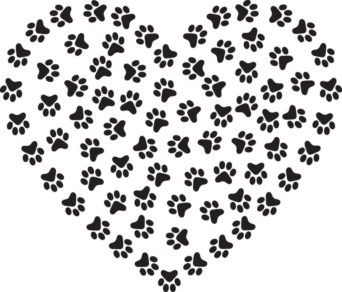 Loving Paw Print Heart Design for All Dog Lovers and Pet Parents vector