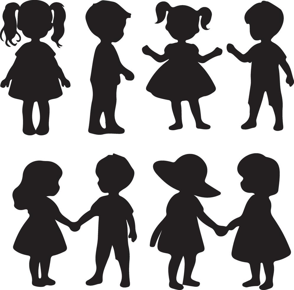 High Quality Children Silhouettes for Unique and Versatile Craft Projects vector