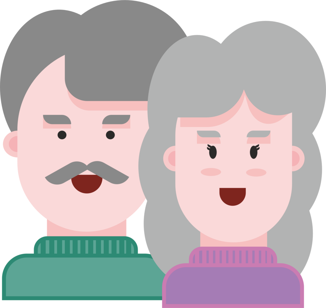 An old couple with a mustache and a mustache png