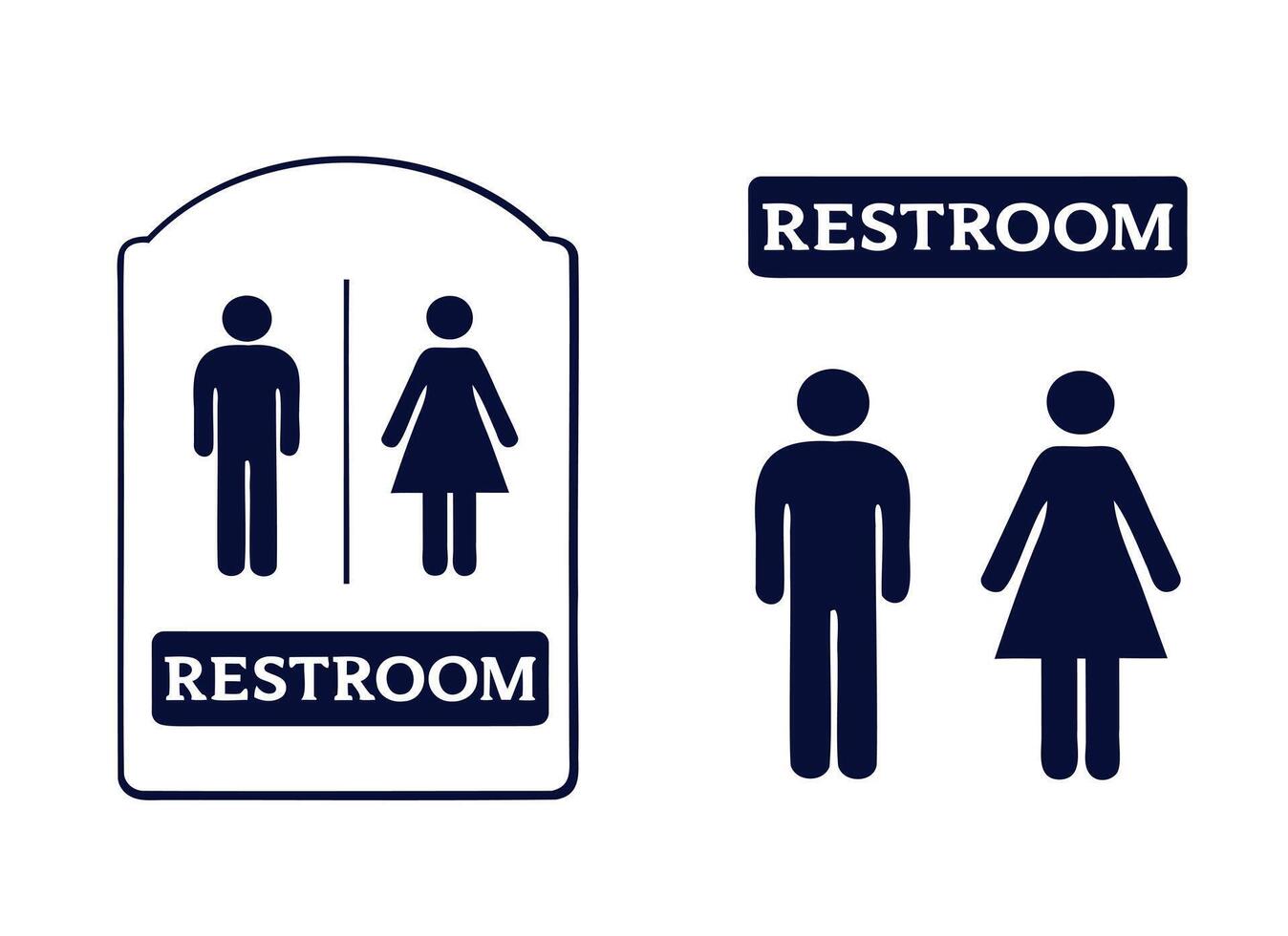 Universal Restroom Signs Gender-Neutral Bathroom Symbols and Icons vector
