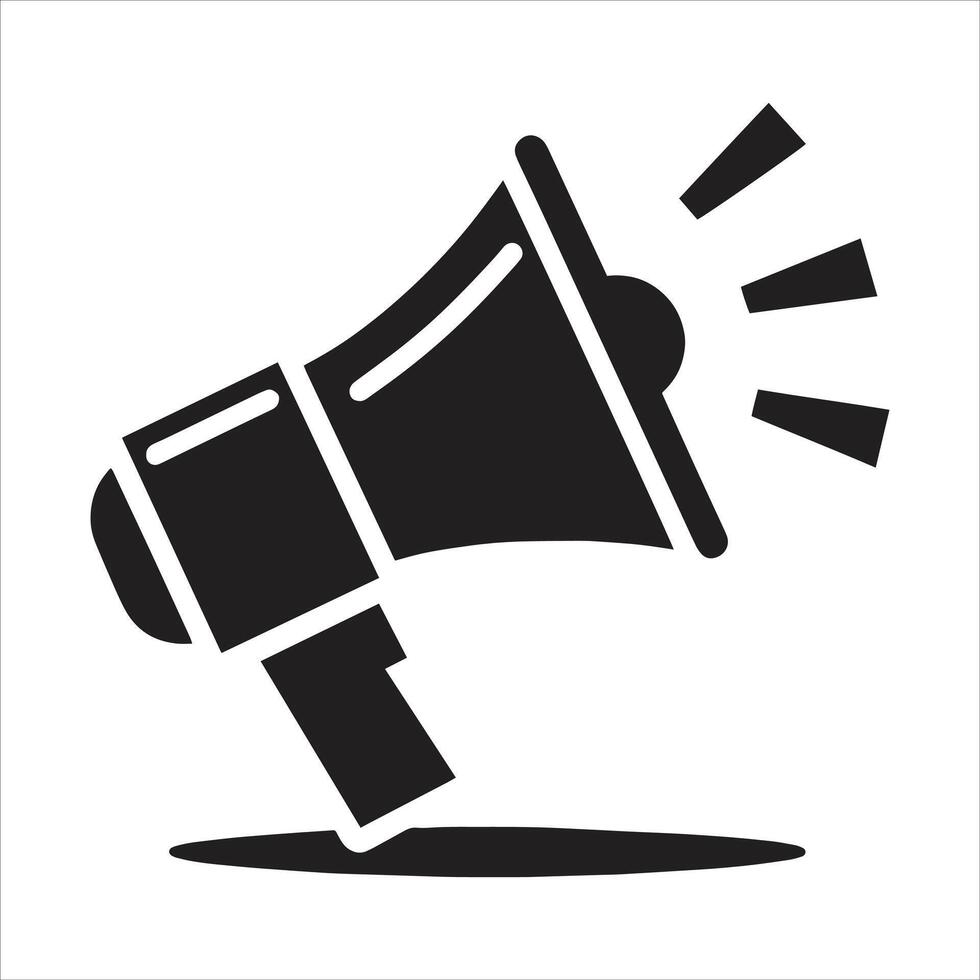 Voice Amplifier icon, Loud Speaker Or Megaphone Silhouette On White Background Illustration vector