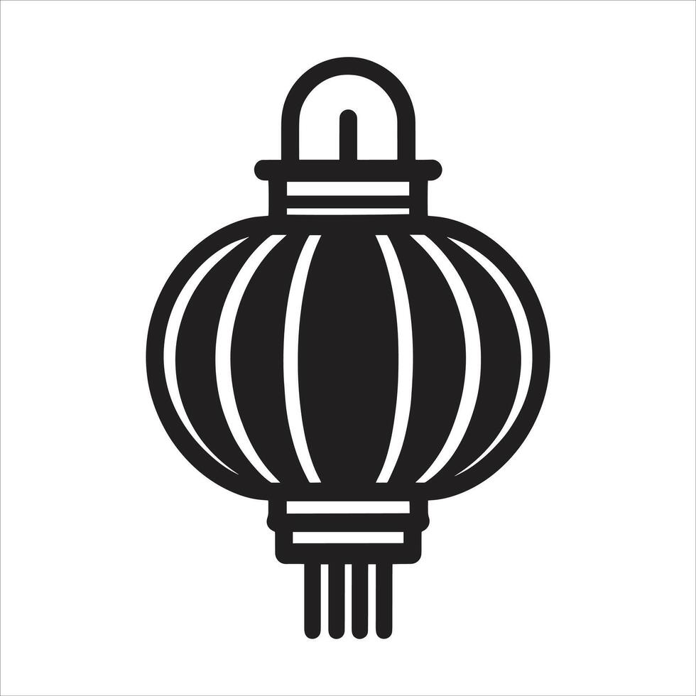 line art elements Chinese lanterns Chinese new year vector