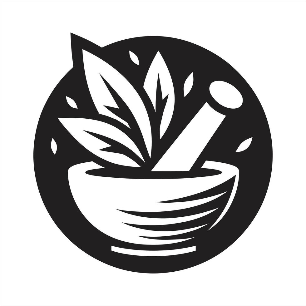 Mortar And Pestle Icon Symbol Flat Illustration vector