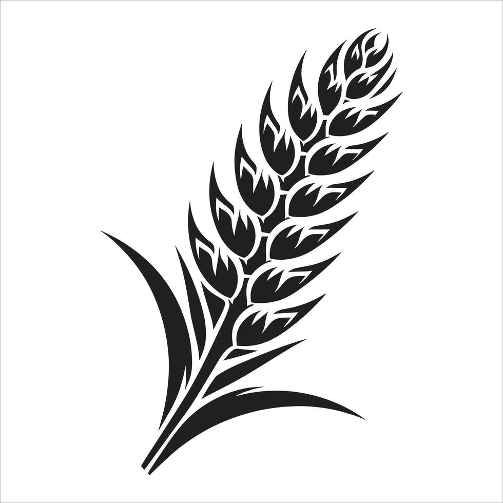 Agriculture Wheat, Cereal Ear Icon Set Isolated. Organic Wheat, Rice Ears. Design vector