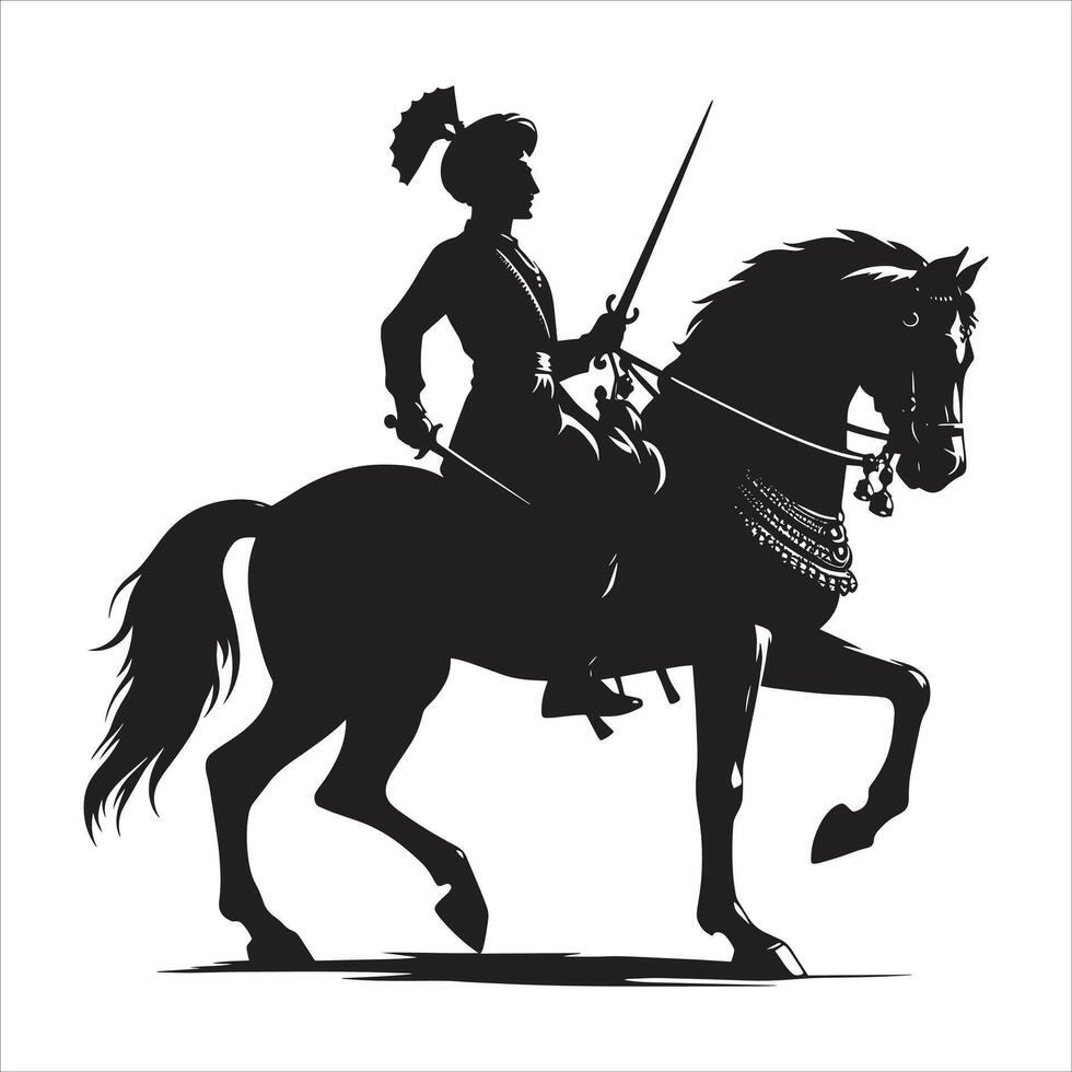 Chhatrapati Shivaji Maharaj Silhouette Art Illustration vector