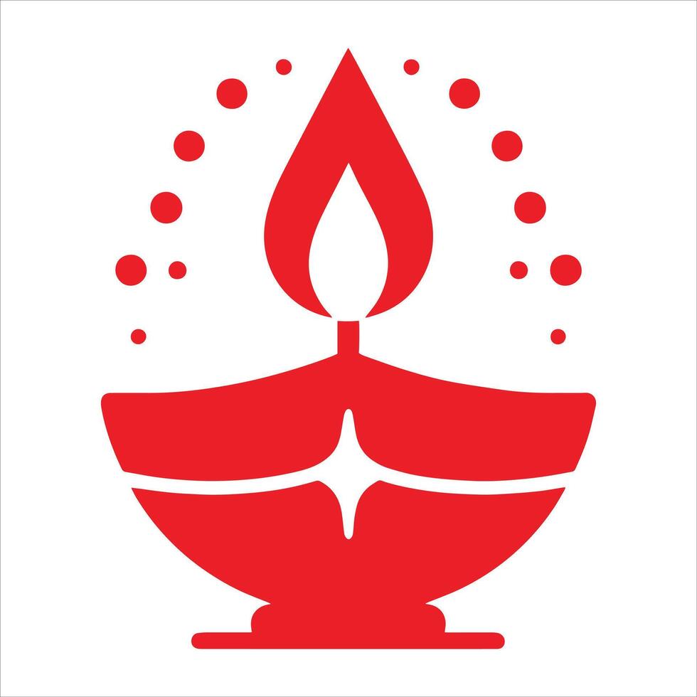 A Diwali Lamp Silhouette on a white background vector