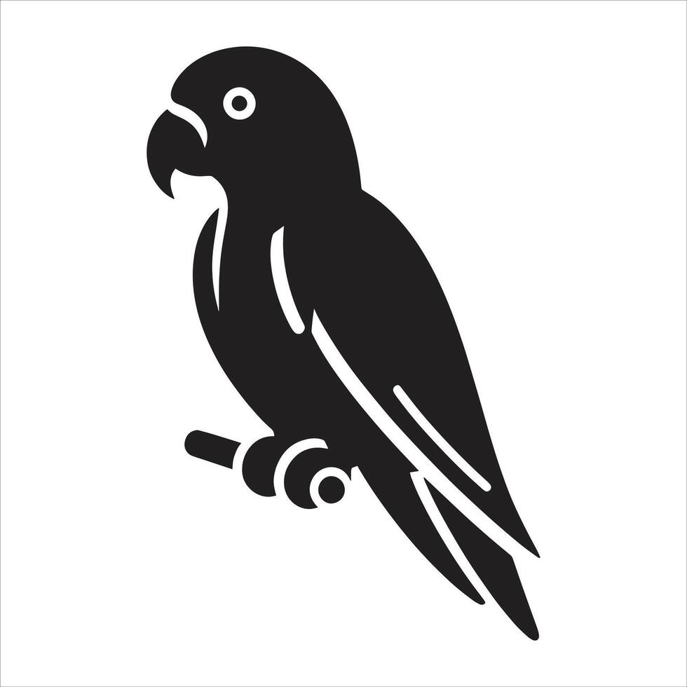 A Silhouette Of A parrot Illustration vector