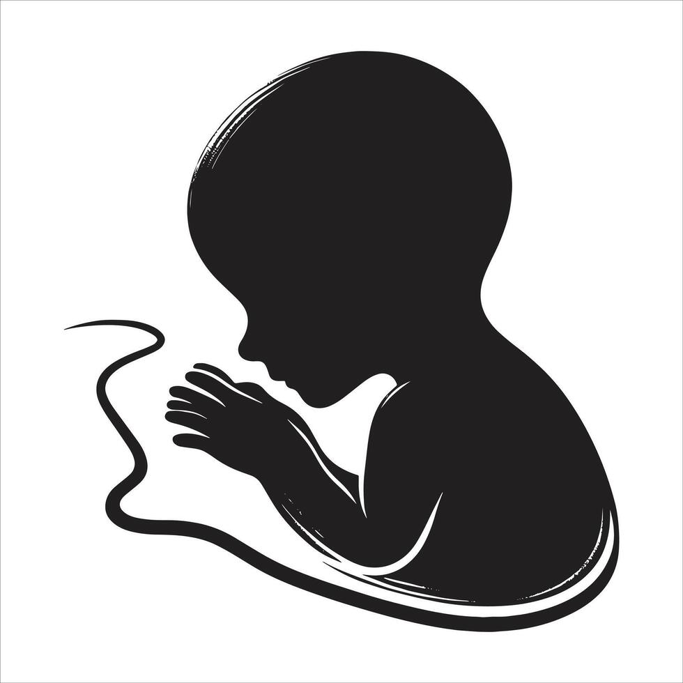 Newborn Baby Silhouette vector