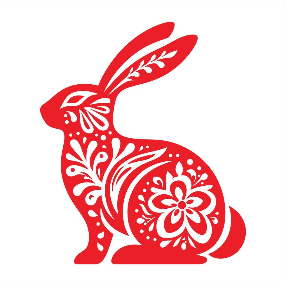 Chinese new year, year of the rabbit, Chinese zodiac symbol, Lunar new year concept vector