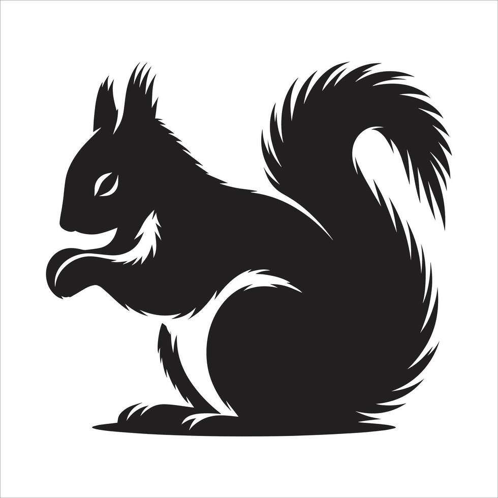 Black and white squirrel vector