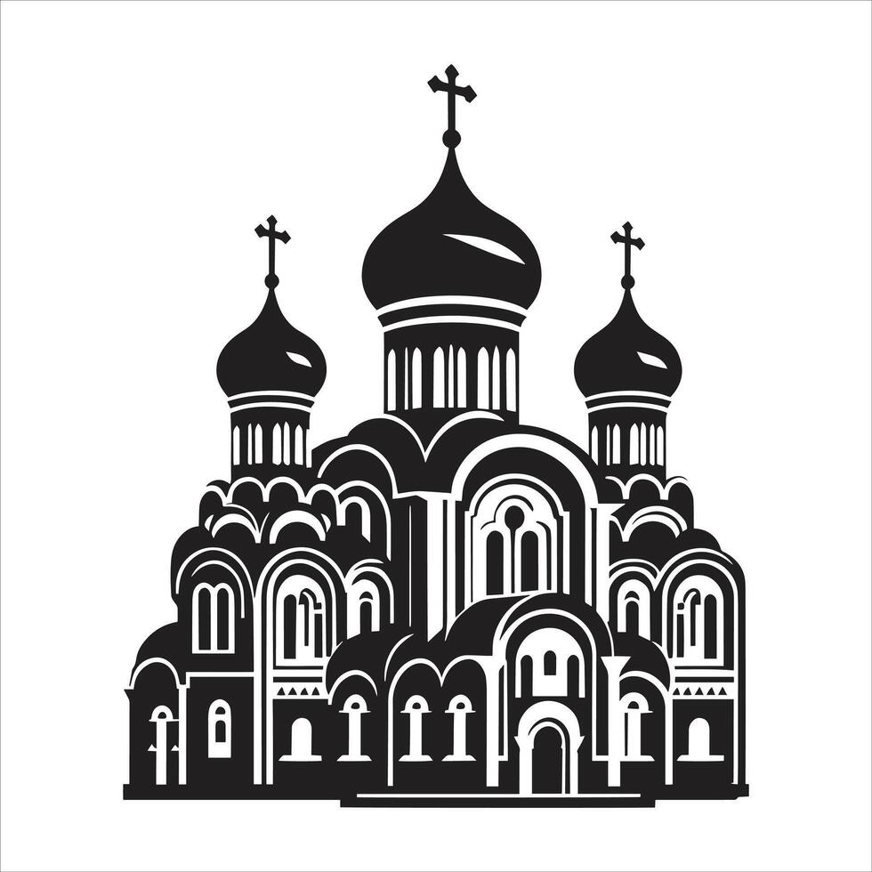 Christian Church. Orthodox church, the temple of Christ the Savior in Moscow, Russia vector