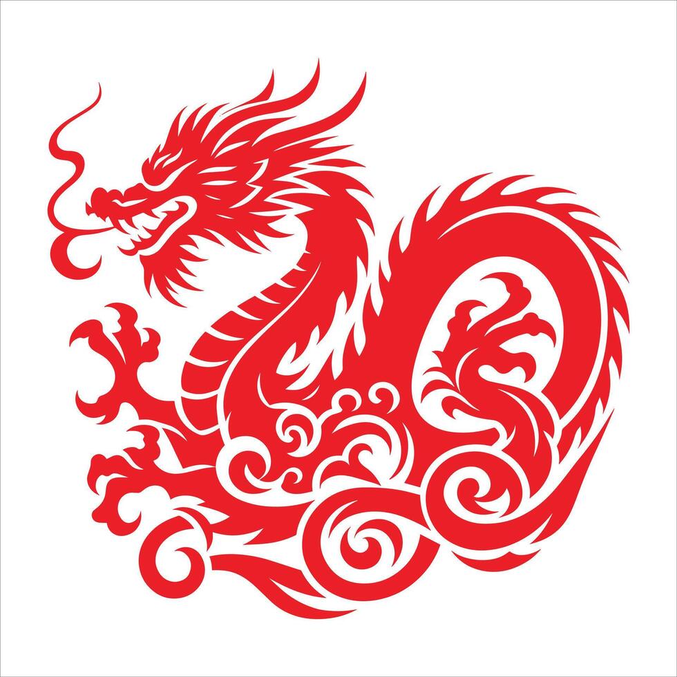 Dragon and Lunar New Year illustration vector