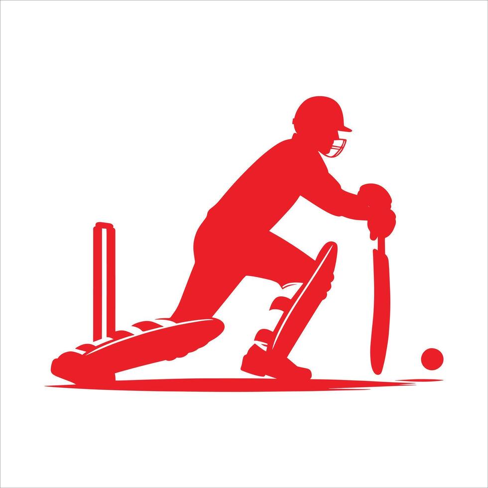 Cricket Player Logo vector