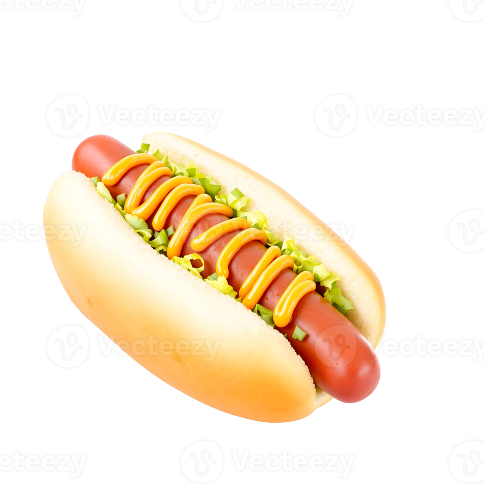 A hot dog with mustard and ketchup on it png