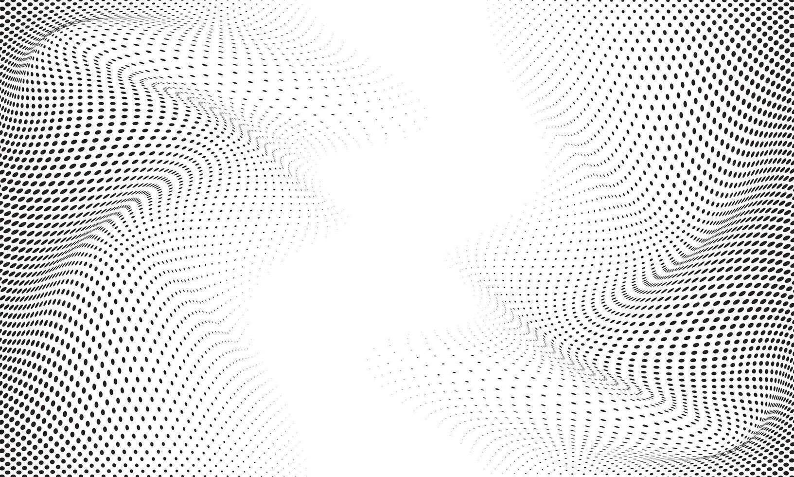 Black wavy halftone on white background . vector