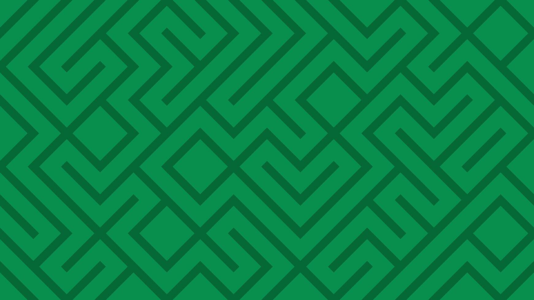 Green Geometric Pattern with Bold Linework and Symmetrical Design vector