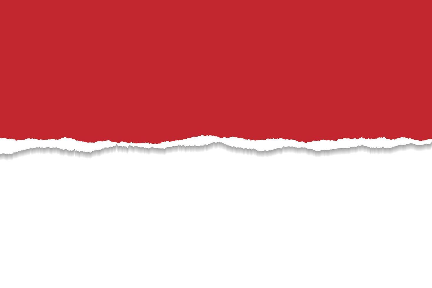 Torn Paper Edge with Red Background and White Bottom for Creative Use vector